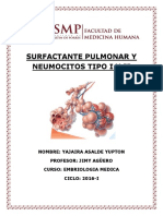 Surfactante Pulmonar y Neumocitos Tipo I y II