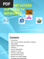 Internet Access Via Cable TV Networks