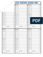 Away Team Roster Sheet