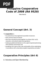 Philippine Cooperative Code of 2008 (RA 9520) : Title of The Act