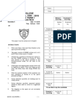 S5 09-10 Paper I Mock Exam