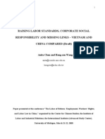 Raising Labor Standards, Corporate Social Responsibility and Missing Links - Vietnam and China Compared (Draft)