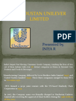 Hindustan Unilever Limited: Presented By, Iniya R