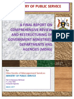 Report On Comprehensive Review and Restructuring of Government Ministries, Departments and Agencies