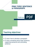 Developing Topic Sentence & Paragraph