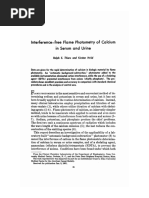 Interference-Free Flame Photometry of Calcium in Serum and Urine