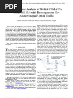 Performance Analysis of Slotted CSMA/CA IEEE 802.15.4 With Heterogeneous No-Acknowledged Uplink Traffic