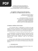 Documento Sobre Educación Especial