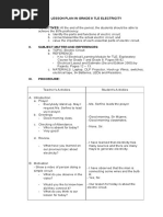 Detailed Lesson Plan in Grade 8 Electricity