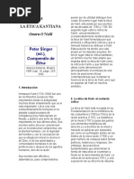 La Etica Kantiana Libro Singer