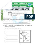 Ficha El Tahuantinsuyo para Tercero de Primaria