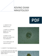 Moving Exam Parasitology