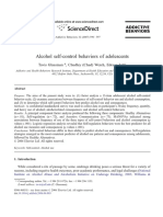 Alcohol Self-Control Behaviors of Adolescents: Tavis Glassman, Chudley (Chad) Werch, Edessa Jobli