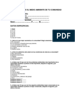 Encuesta Sobre El Medio Ambiente de Tu Comunidad