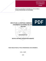 Impacto de La Apertura Comercial en El Crecimiento Económico Del Perú PDF