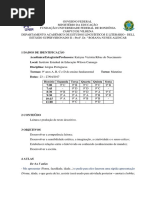 Plano de Aula - Texto Descritivo - 9º Ano - A, B, C, D