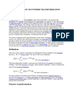 Application of Fourier Transformation