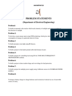 Problem Statements : Department of Electrical Engineering