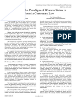 A Study On The Paradigm of Women Status in Indonesia Customary Law