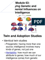 Studying Genetic and Environmental Influences On Intelligence