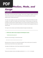 Mean, Median, Mode, and Range: Purplemath