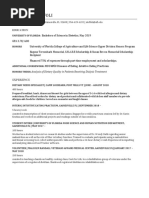 Dietetic Resume