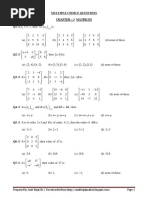 CH 3 Matrices Multiple Choice Questions (With Answers)