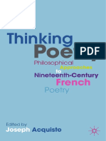 Acquisto - Thinking Poetry Philosophical Approaches To Nineteenth-Century French Poetry