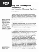 Play and Metalinguistic Awareness:: One Dimension of Language Experience