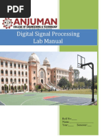 Digital Signal Processing Lab Manual: Roll No: - Name: - Year: - Semester