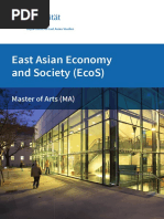 East Asian Economy and Society (Ecos) : Master of Arts (Ma)