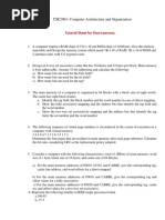 Tutorial Sheet For Slow Learners.: CSE2001: Computer Architecture and Organization