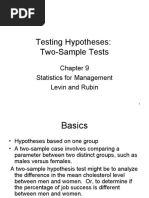 Testing Hypotheses: Two-Sample Tests: Statistics For Management Levin and Rubin