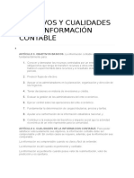 Objetivos y Cualidades de La Información Contable