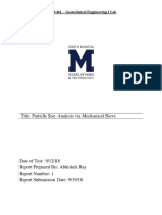 Title: Particle Size Analysis Via Mechanical Sieve: CEE 346L - Geotechnical Engineering I Lab