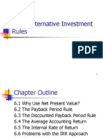 Some Alternative Investment Rules