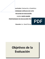 Objetivos y Fundamentos de La Evaluación Deportiva