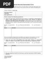 Criminal Records Declaration Form - 0