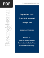 F&M Poll Release September 2018