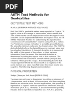 ASTM Test Methods For Geotextiles