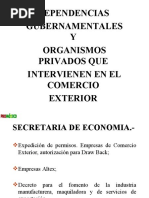 Dependencias Gubernamentales y Organismos Privados Que Intervienen en El Comercio Exterior 2007