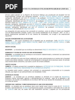 Minuta de Constitucion de Una Sociedad Civil de Responsabilidad Limitada