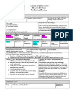 Re Lesson Plan Pre-Primary/ Primary: School of Education