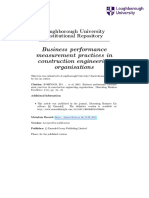 Robinson, H. S Et Al (2005), Business Performance Measurement Practices in Construction Engineering Organisations