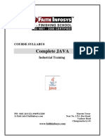 Complete JAVA: Course Syllabus