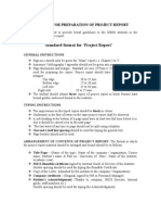 Standard Format For Project Report'