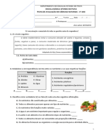 2 Ficha Avaliação 6º Ano 2º Período de CN