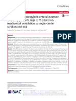 Gastric Versus Postpyloric Enteral Nutrition in Elderly Patients (Age 75 Years) On Mechanical Ventilation: A Single-Center Randomized Trial