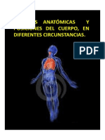 Regiones Anatómicas y Posiciones Del Cuerpo, en Diferentes Circunstancias.