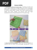 Sensory Activities: Not For Homework Purposes. For Extra Practice Only